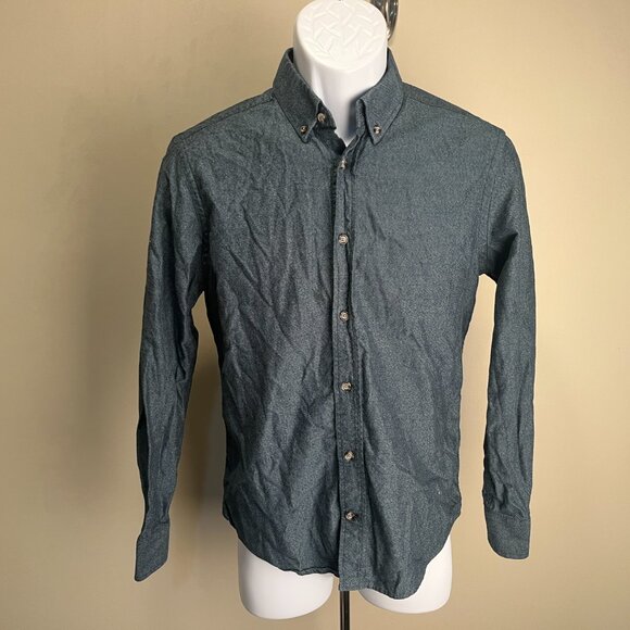 Ash & Erie Men's dark teal long sleeve Slim Fit shirt Small S EUC - Picture 2 of 5